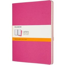 Cahier Journal Linjerad XL Rosa 3-Pack