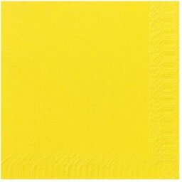DUNI Servett 3-lagers, enfärgad, ¼-vikt, 40 cm, gul 125/fp