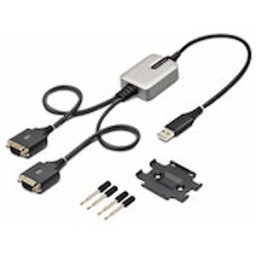 StarTech.com 2ft (60cm) 2-Port USB to Serial Adapter Cable,
