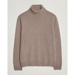 Morgano Wool/Cashmere Heavy Knit Rollneck Light Brown