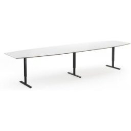 Höj och sänkbart konferensbord Trend, LxB 4400x1200/800 mm, vit/svart,