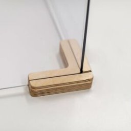 Skärmfot Myrten, L-form, 2-vägs, LxB 120x120 mm, 10 st eller fler