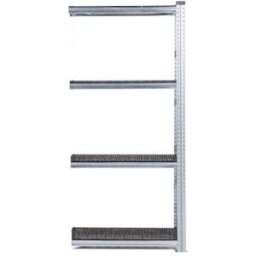 Lagerhylla Flex, utbyggnad, BxDxH 906x600x1972, 4 st svarta hyllplan