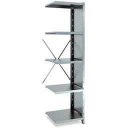 Lagerhylla Galvaniserad, täckt gavel, halvutbyggnad, BxDxH 500x500x196