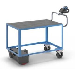 Eldriven Rullvagn Edessa, 1 hyllplan av plast, LxBxH 1670 x 800 x 1300