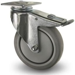 Industrihjul bromsat med platta, Ø 150 mm