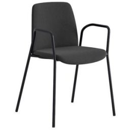 Stol Helmer, sits/ryggstöd stoppade, 4-pack, sits svart, underrede sva