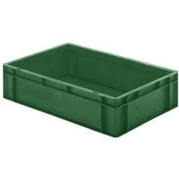 Plastback Teff med tät sida och botten, LxBxH 600x400x145 mm, grön, 5-