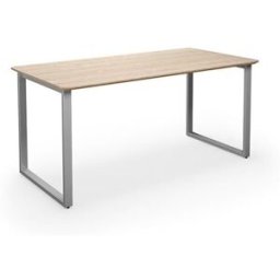 Bord DUO-O Trend, rak skiva, runda hörn, LxB 1600x800 mm, ek/silver