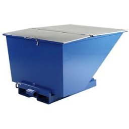 Blå tippcontainer med plant lock, 3000 liter