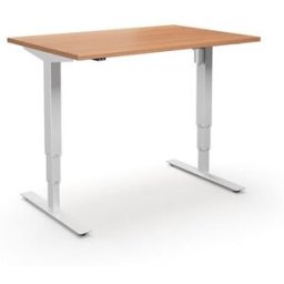 Höj och sänkbart skrivbord Atlanta, rak, LxB 1200x800 mm, bok/vit