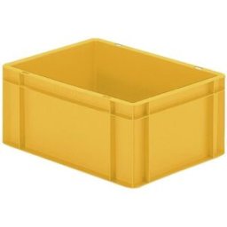 Plastback Teff med tät sida och botten, LxBxH 400x300x175 mm, gul, 5-p