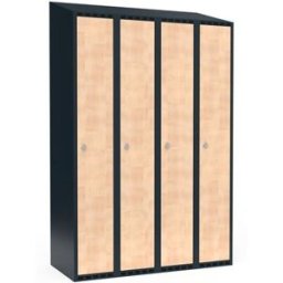 Klädskåp Fydor FFF, 1200 x550x1900 mm, 4 dörrar i 4 skåp, sluttande ta