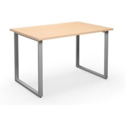Bord DUO-O, rak skiva, LxB 1200x800 mm, björk/silver