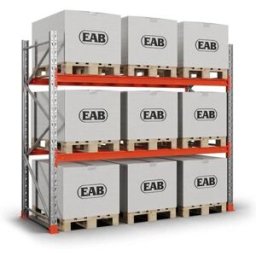 Pallställ Space grundsektion, B1100xH2500 mm för 9 pallar, 550 kg/pall