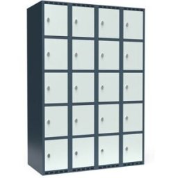 Elevskåp Fydor SMG, BxDxH 1200x550x1752 mm, 20 dörrar i 4 skåp, plant