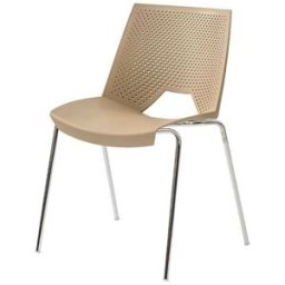 Stol Strike med 4-bensstativ, krom/beige