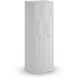 Z-skåp Amsterdam, 2 sektioner, ljusgrå, bredd 590 mm