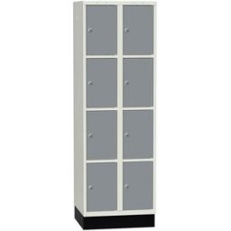 Elevskåp Sonesson Flex, 8 dörrar i 2 skåp, BxDxH 600x550x1900 mm, grå/