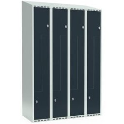 Z-skåp Fydor SMZ, 1200x550x1900 mm, 8 dörrar i 4 skåp, sluttande tak,
