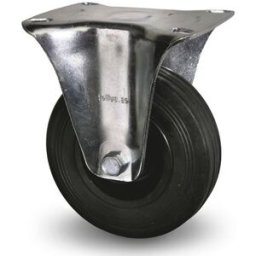 Industrihjul av gummi Ø 200x50 mm, fast hjul