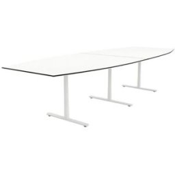Konferensbord Elips, höjd 720 mm, BxD 3200 x 1200/800 mm, vit/vit