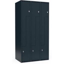 Z-skåp Fydor SMZ, BxDxH 900x550x1752 mm, 6 dörrar i 3 skåp, plant tak,