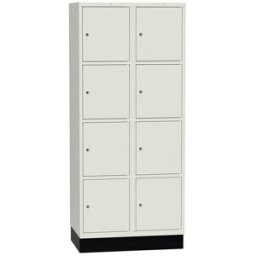 Elevskåp Sonesson Flex, 8 dörrar i 2 skåp, BxDxH 800x550x1900 mm, vit