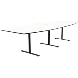 Konferensbord Elips, höjd 720 mm, BxD 3200 x 1200/800 mm, vit/svart