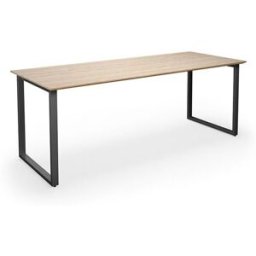 Bord DUO-O Trend, rak skiva, raka hörn, LxB 2000x800 mm, ek/svart
