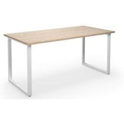 Bord DUO-O, rak skiva, LxB 1600X800 mm, ek/vit