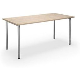 Bord DUO-C, rak skiva, LxB 1600x800 mm, ek/silver