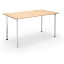 Bord DUO-C, rak skiva, LxB 1400x800 mm, björk/vit