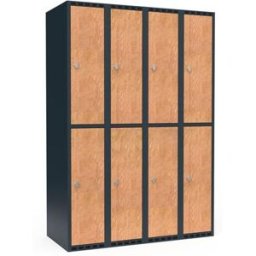 Klädskåp Fydor FFF, BxDxH 1200 x550x1752 mm, 8 dörrar i 4 skåp, plant