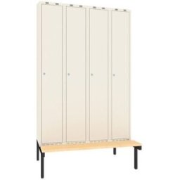 Klädskåp Sonesson, BxDxH 1200x550x1900 mm, bänkstativ, 4 dörrar i 4 sk