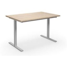 Bord DUO-T, rak skiva, LxB 1200X800 mm, ek/silver