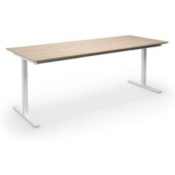 Bord DUO-T Trend, rak skiva, raka hörn, LxB 2000x800 mm, ek/vit