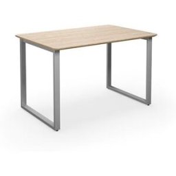 Bord DUO-O Trend, rak skiva, runda hörn, LxB 1200x800 mm, ek/silver