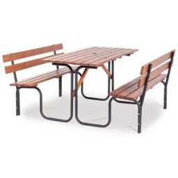 Picknickbord Rasta, LxBxH 1500x1850x780 mm, brun/svart