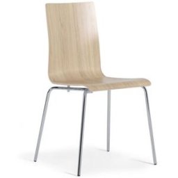 Skalstol Alma, stapelbar, 4-pack, ek/krom