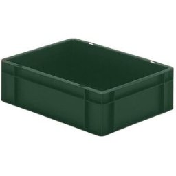 Plastback Teff med tät sida och botten, LxBxH 400x300x120 mm, grön, 5-