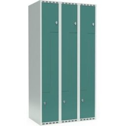 Z-skåp Fydor SMZ, BxDxH 900x550x1752 mm, 6 dörrar i 3 skåp, plant tak,