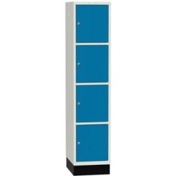 Elevskåp Sonesson Flex, 4 dörrar i 1 skåp, BxDxH 400x550x1900 mm, blå/