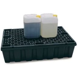 Spilltråg, LxBxH 1220x820x270 mm, 220 liter, med plastgaller