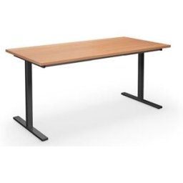Bord DUO-T, rak skiva, LxB 1600x800 mm, bok/svart