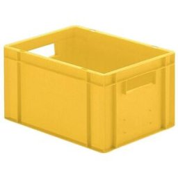 Plastback Teff med tät sida och botten, LxBxH 400x300x210 mm, gul, 5-p