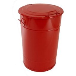 Soptunna av plåt, 115 l, H 780 mm, röd