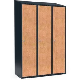Klädskåp Fydor FFF, 1200 x550x1900 mm, 3 dörrar i 3 skåp, sluttande ta