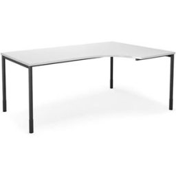 Hörnskrivbord DUO-C, höger, LxB 1800x1200 mm, vit/svart