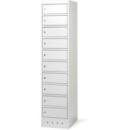 Laptopskåp Lamsi, utan eluttag, HxBxD 1800x400x500 mm, ljusgrå, 10 fac